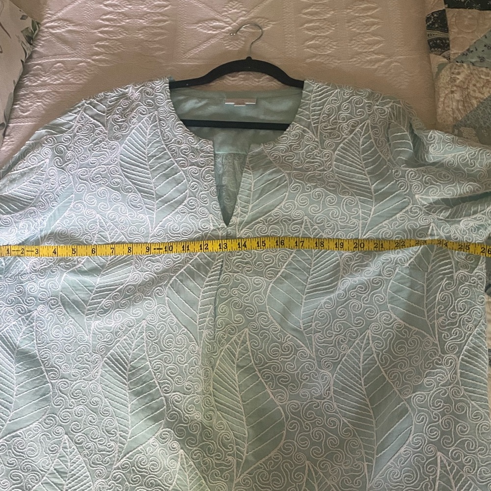 J. Jill Sea glass Leaf-Print Tunic Top - Picture 9 of 14